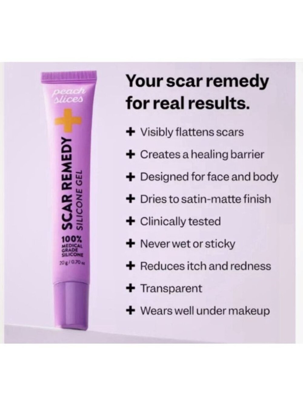 Peach Slices Scar Remedy Silicone Gel, 100% Medical Grade Silicone. New In Box
